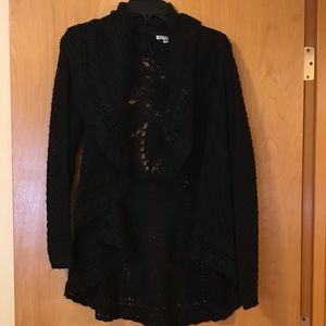 Open knit scalloped sweater